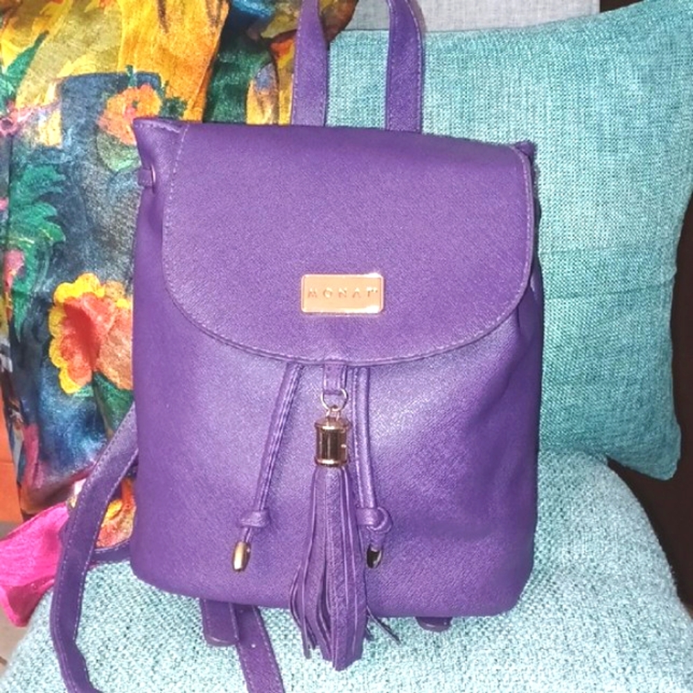 Purple Grape Faux Leather Backpack